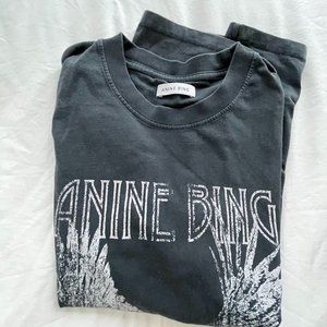 ANINE BING DARK GRAY EAGLE TEE SIZE SMALL